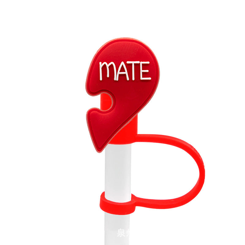 Wholesale 10PCS Valentine's Day Series Silicone Straw Sets